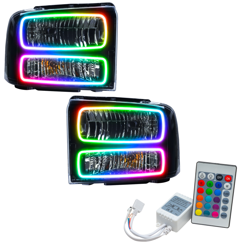 Ford F-250 Headlight Assemblies - ORACLE Lighting - ColorSHIFT w/ Simple Controller - Black - `05-`07 Ford F-250 Headlight Assemblies - ORACLE Lighting - ColorSHIFT w/ Simple Controller - Black - `05-`07